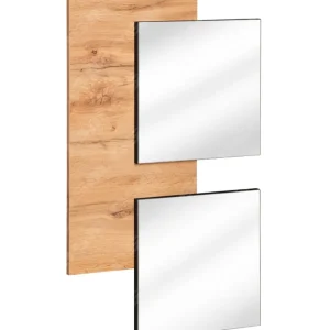 Begrenztes Angebot Moderner Spiegel mit Holzoptik Pollestad 15, Farbe: Eiche Wotan, Maße: 100 x 60 x 4 cm, zwei Spiegel, für den Vorraum