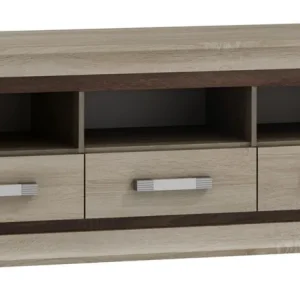 TV-Unterschrank Kundiawa 16, Farbe: Sonoma Eiche hell / Sonoma Eiche dunkel - Abmessungen: 50 x 160 x 40 cm (H x B x T) Knallerangebot