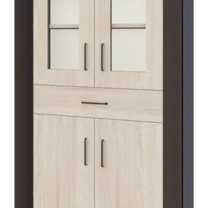 Beliebt Vitrine Aitape 31, Farbe: Sonoma Eiche dunkel / Sonoma Eiche hell - Abmessungen: 188 x 90 x 40 cm (H x B x T)