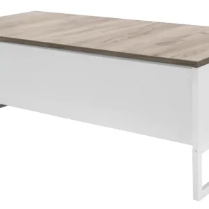 Begrenztes Angebot Couchtisch Granollers 06, Farbe: Eiche grau / Weiß - Abmessungen: 105 x 55 x 38 cm (B x T x H)