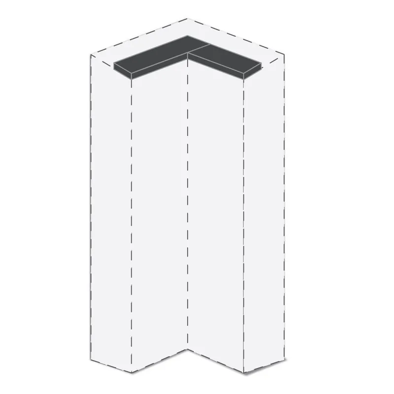 Oberer Rahmen für Drehtürenschrank / Eckkleiderschrank Siumu 04 und Anbaumodul, Farbe: Beige - Breite: 56/40 cm Begrenztes Angebot