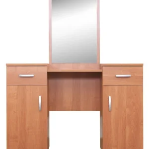 Schminktisch Grogol 25, Farbe: Erle - Abmessungen: 139 x 110 x 33 cm (H x B x T) Begrenztes Angebot