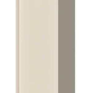 Neu Hängeschrank in Creme | Soft Close System | abgerundeter Boden in Eiche-Grau-Dekor | 128 x 42 x 33 cm | Metallgriffe | 1 Tür | 3 Fächer | 2 Holzeinlegeböden