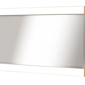 Kracherpreis Spiegel Arowana 21, Farbe: Eiche / Weiß Glanz - Abmessungen: 56 x 123 x 5 cm (H x B x T)