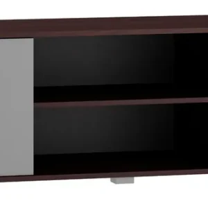 Heißes Angebot TV-Unterschrank Tabubil 10, Farbe: Wenge / Grau - Abmessungen: 48 x 180 x 48 cm (H x B x T)