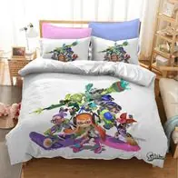 Zertifiziert 2tlg 3tlg Spiel Bettbezug Splatoon Bettwasche Set 135x200|200x200 Karikatur OL