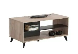 Couchtisch mit einer Ablagefläche Vracar 02, Farbe: Eiche Grau / Schwarz, ABS, Maße: 47 x 102 x 50 cm, modernes und einfaches Design Solange Der Vorrat Reicht