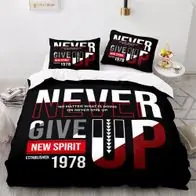 06 Motivierend Bettwasche Set Never Give Up Kissenbezuge80x80 Bettbezug135x200 Ausverkauf