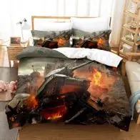 12 Anpassbar Bettwasche Set Tank Battle Bettdeckenbezug135x200 Kissenbezuge80x80 Kostenfreie Lieferung