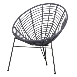 WOOOD Jane Outdoor-Loungesessel - tintenschwarzes Polyethylen und schwarzer Stahl Online Kaufen