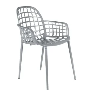 ZUIVER Albert Kuip Gartenstuhl, m. Armlehnen, stapelbar - hellgraues Aluminium Billig