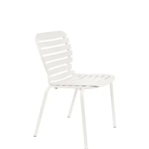 ZUIVER Vondel Gartenstuhl, stapelbar – lehmweißes Aluminium Neu Im Sortiment