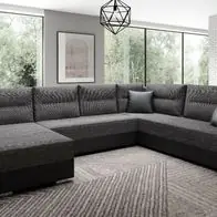 Abverkauf Sofa Couch Garnitur Ecksofa Captain U mit Schlaffunktion Wohnlandschaft