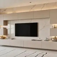 Wohnwand RIVA Kaschmir Matt Mediawand Schrankwand LED Beleuchtung Zertifiziert