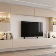 Wohnwand Flow Kaschmir Matt 300 cm - moderne Mediawand Neue Ware