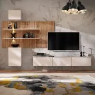 Wohnwand Anbauwand Wohnzimmer Schrankwand GUSTO PW B mit Led B. Push - Click Neue Ware