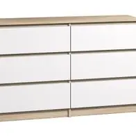 Aktuell Kommode mit 6 Schubladen 140cm Sideboard Anrichte holz Sonoma weiss