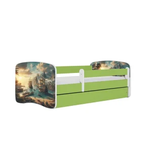 Zertifiziert KOCOT KIDS Bett babydreams grünes Schiff ohne Schublade mit Matratze 160/80