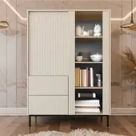 Zertifiziert Vitrine Ozmi 2D2S mit Schubladen Vitrine Modern Wohnzimmer Kollektion M24