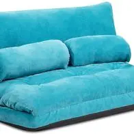 Zertifiziert Bodensofa Sofabett klappbar, 6-stufig einstellbares Bodensessel, Bodenstuhl 2 Kissen