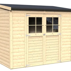 Gartenhaus Mainz 02 inkl. Fußboden,Naturbelassen - 19 mm Elementgartenhaus, Nutzfläche: 2,95 m² Gratis Versand