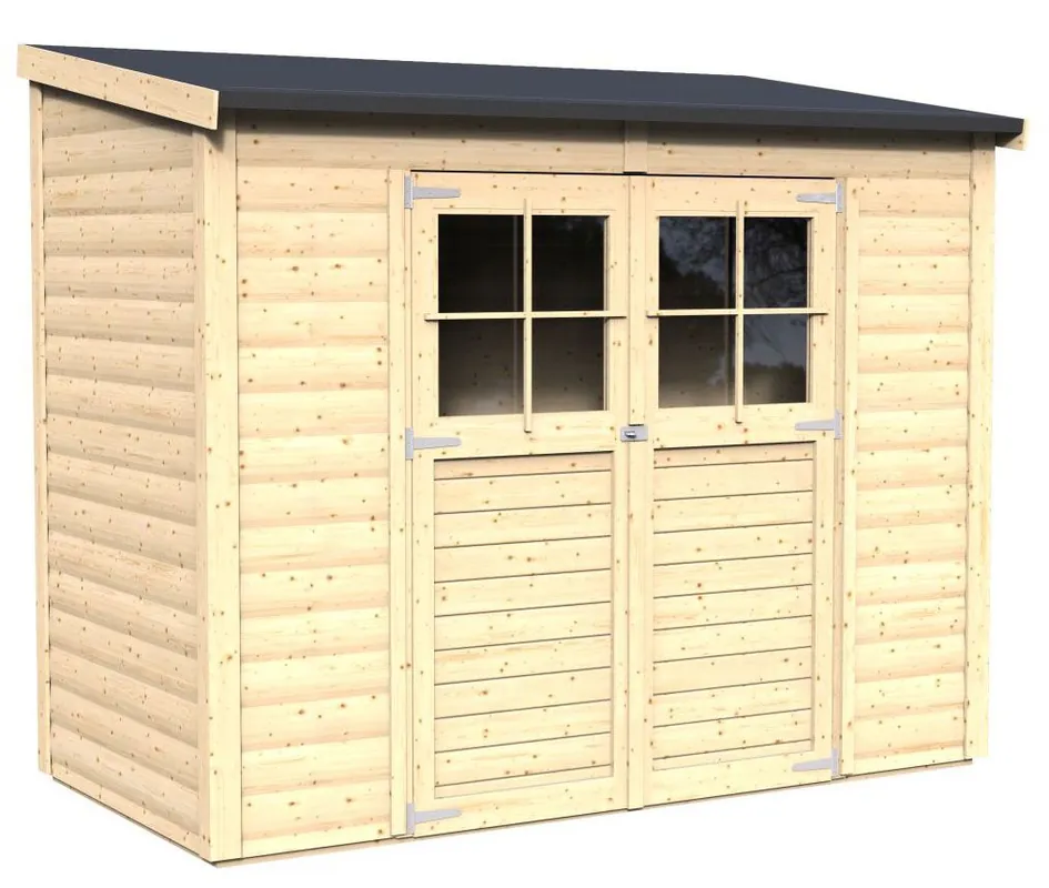 Gartenhaus Mainz 02 inkl. Fußboden,Naturbelassen - 19 mm Elementgartenhaus, Nutzfläche: 2,95 m² Gratis Versand