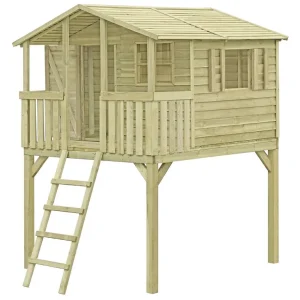 Kinderspielhaus K35 - Abmessungen: 2,16 x 2,25 Meter, Version: inkl. Tür und 2 Fenster, Fensterläden Garantierte Lieferung