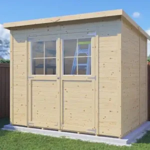 Heißes Angebot Steiner Gartenhaus Glücksburg 03 | Doppelflügeltür inkl. Fenster | inkl. Fußboden | Naturbelassen | Nutzfläche: 4,24 m² | Pultdach | Holz-Gerätehaus