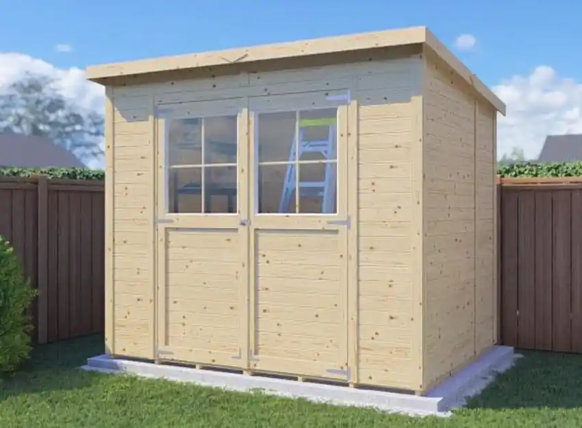 Heißes Angebot Steiner Gartenhaus Glücksburg 03 | Doppelflügeltür inkl. Fenster | inkl. Fußboden | Naturbelassen | Nutzfläche: 4,24 m² | Pultdach | Holz-Gerätehaus