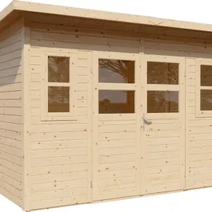 Gerätehaus Freiberg 04 inkl. Fußboden, Naturbelassen - 19 mm Elementgartenhaus, Nutzfläche: 7,15 m², Pultdach Top-Seller