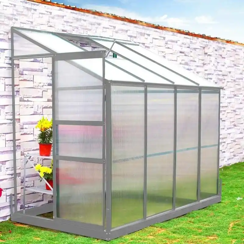 Anlehngewächshaus Paprika 02, Abmessungen: 245 x 124 x 221 cm  (L x B x H), Farbe: Silber Solange Der Vorrat Reicht