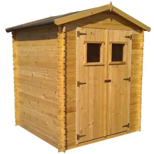 Blockbohlen Gartenhaus 19 mm Wien - L: 200 cm x B: 200 cm - inkl. Dachpappe Preis Gesenkt