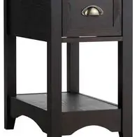 Abverkauf Beistelltisch mit Schublade und Ablage, 2-stöckiger Sofatisch, schmaler Nachttisch