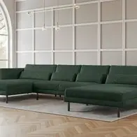 Wohnlandschaft U-Form Sofa AGADA in Stoff Poso Grün Sofort Bestellen