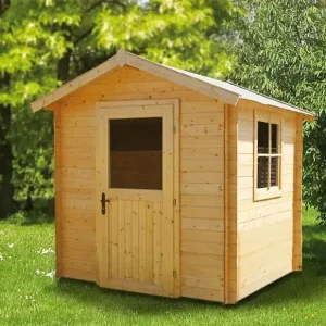 Echt Gartenhaus "Wiesenblume" - 2,40 x 2,40 Meter aus 19 mm Blockbohlen