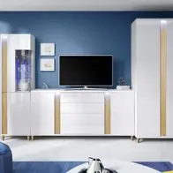 Wohnwand MARCO 7 - Hochglanz Schrankwand / Kleiderschrank, Kommode Markenware