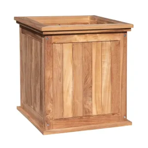 Letzte Chance Blumenkasten Cuiaba groß aus Teakholz - Abmessung: 51 x 51 x 56 cm (B x T x H)