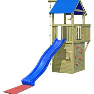 Sofort Bestellen Spielturm K24 inkl. Balkon, Stauraum und Wellenrutsche - Abmessungen: 510 x 185 cm (L x B)