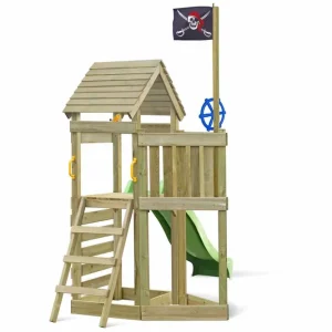 Sale Spielturm Pirat 01 inkl. Sandkasten und Kletterwand - Abmessungen: 156 x 123 cm (L x B)