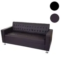 3er Sofa Kunda, Couch Loungesofa, Kunstleder, Metall-Füße 180cm Kracherpreis