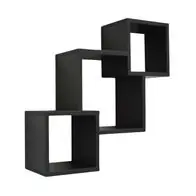 Zertifiziert Mein-Regal Wandregal Connect aus Holz MDF, 3 Fächer vertikal versetzt