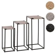 3er-Set Blumentisch HWC-N70, Beistelltisch Ablage, stapelbar, Metall Papierseil Kostenloser Versand