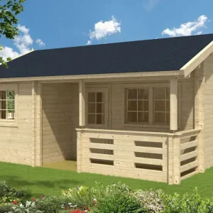 Aktuell Gartenhaus Madrisa 01 inkl. Fußboden - 70 mm Blockbohlenhaus, Grundfläche: 27,6 m², Satteldach