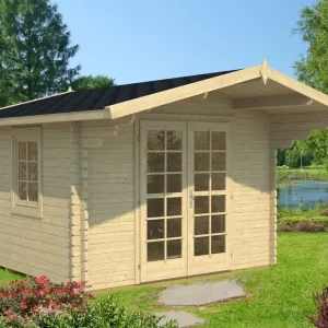 Aktuell Gartenhaus Steinfalk inkl. Fußboden - 40 mm Blockbohlenhaus, Grundfläche: 9 m², Satteldach