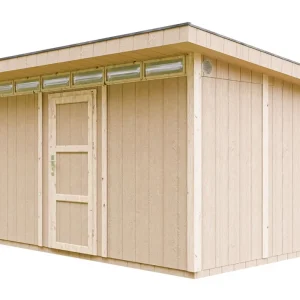 Gartenhaus Schweiggers mit Fußboden, inkl. graue Bitumen-Dachschindeln, in Natur, Einzeltür, mit kleinen Fenstern, 236 x 368 cm, Nutzfläche: 9 m² Schnäppchen