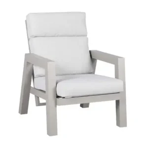 Expressversand Gartensessel Verona mit Armlehnen - Farbe: graualuminium,755 x 876 x 965 x 330 mm, Rahmen aus Aluminium, UV-beständig, wetterbeständig, Gartenmöbel