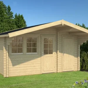 Beliebt Gartenhaus Silberspitze 02 inkl. Fußboden - 70 mm Blockbohlenhaus, Grundfläche: 15,8 m², Satteldach