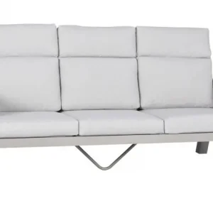 3-Sitzer Loungesofa Verona mit Polsterung und Armlehnen, Farbe: graualuminium, Stoff: hellgrau, 1940 x 876 x 965 mm, Rahmen aus Aluminium, Outdoormöbel Nur Heute
