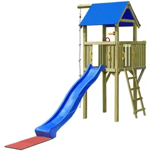 Spielturm K26 inkl. Balkon und Wellenruts - Abmessungen: 510 x 225 cm (L x B) Saisonangebot
