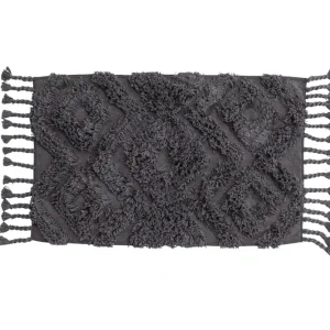 Abverkauf VENTURE DESIGN Hilma Badematte, rechteckig - dunkelgraue Baumwolle (50x80)